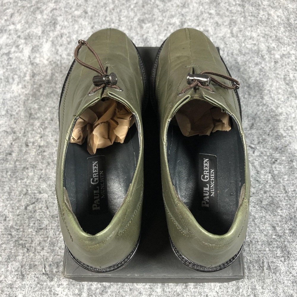 Paul Green Shoes Womens Size 7.5 Green Leather Lace Up Oxford Vibram Comfort - Picture 10 of 16